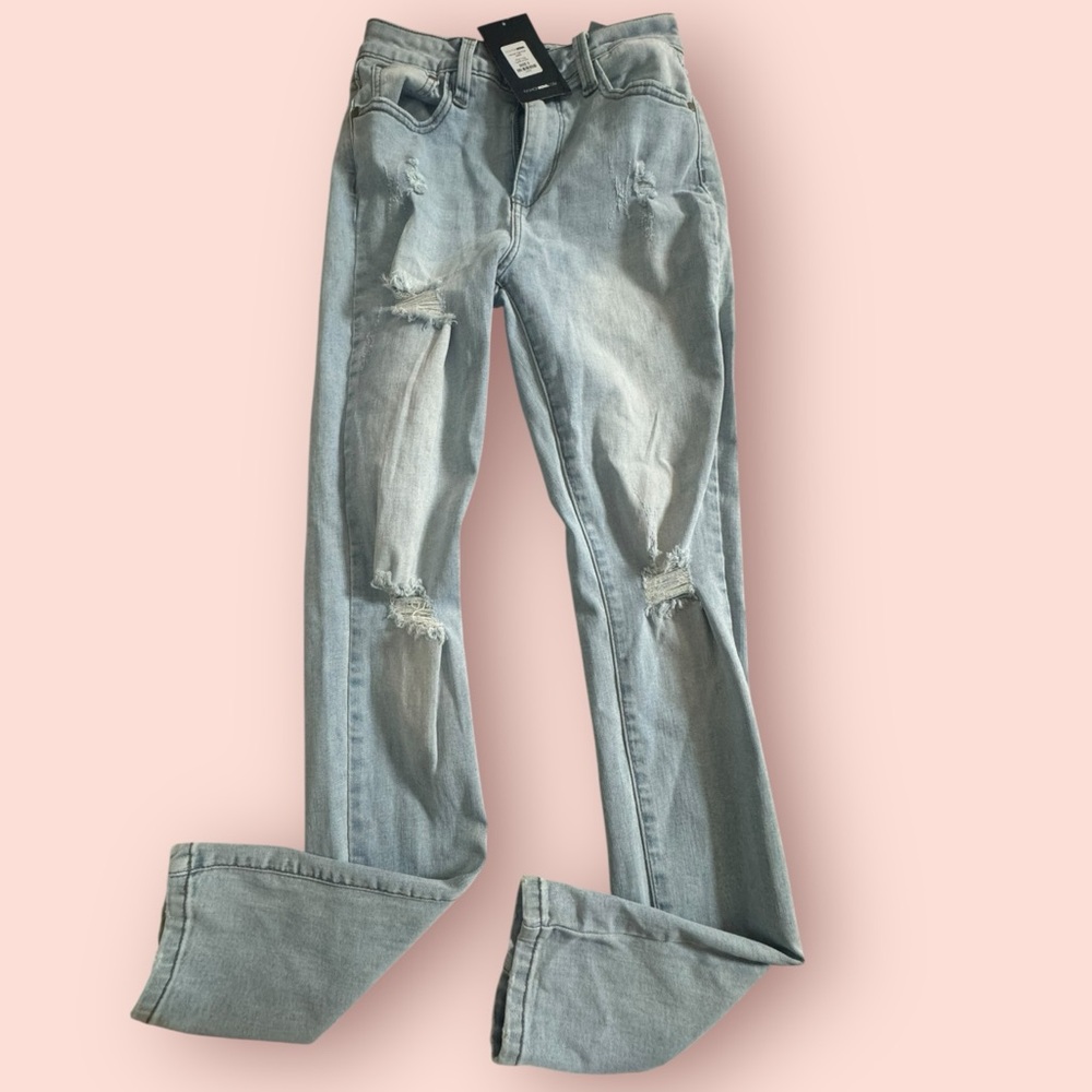 Fashion Nova Light Blue Straight Leg Jeans